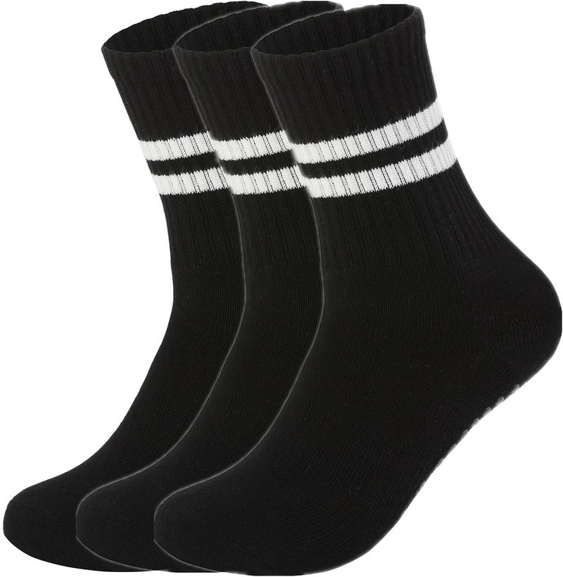 Flydo Store Pilates Grippy Socks with Grips for Women Yoga Non Slip Long Socks for Pure Barre, Ballet,Dance Workout 2-5 Pack - Image 1